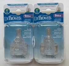 Dr. Brown's Natural Flow Standard Silicone Bottle Nipple, Level 4, Lot Of 2 -NEW
