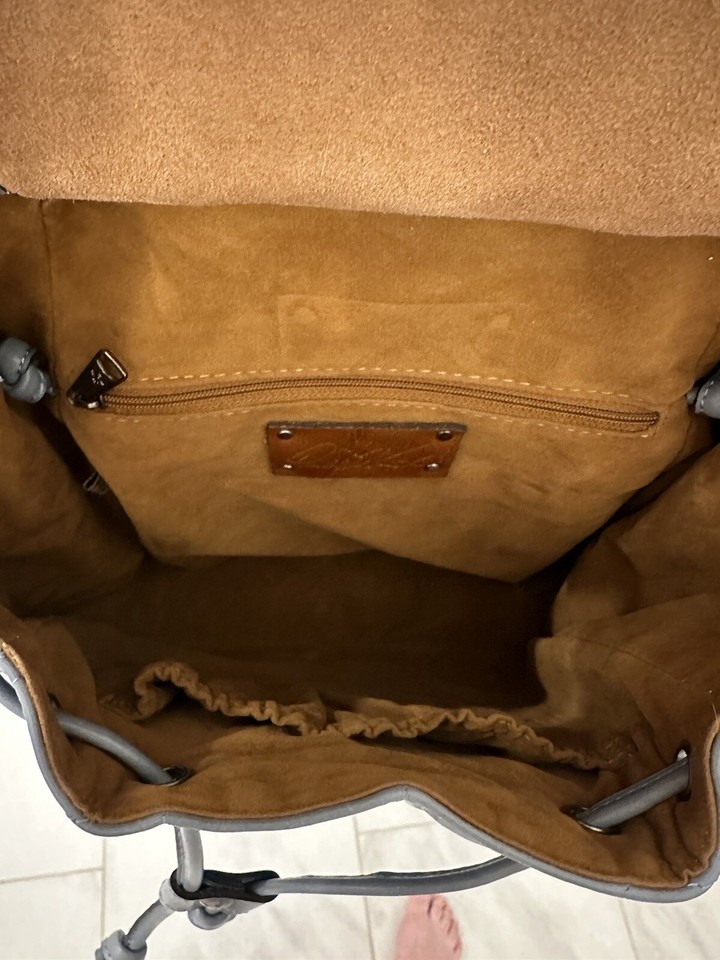 Patricia Nash Quilted Leather Itala Sling Bag Backpack Safflower Blue