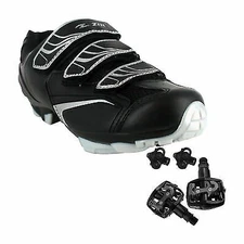 Zol Trail MTB and Indoor Cycling Shoes Pedals & Cleats Bundle