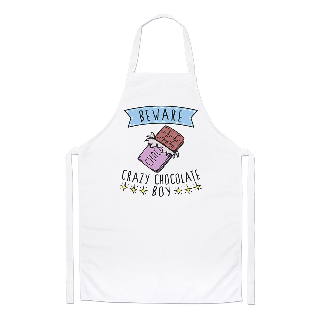 Beware Crazy Chocolate Boy Chefs Apron Joke Son Childrens Kids Treat Cooking