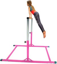 3'Ft to 5'ft Horizontal Bar Athletic Gymnastics Teenagers Kids Kip Bars Pink NEW