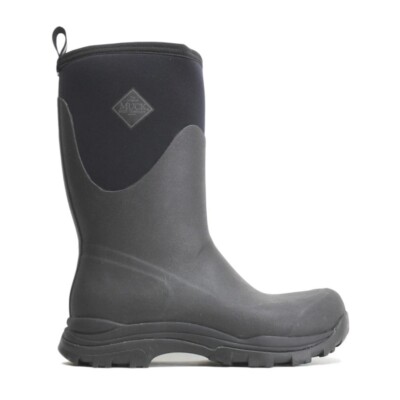 Muck Boots Mens 12 Arctic OUTPOST Mid AOM-000 W/ BOX All Black Rubber Tread NIB