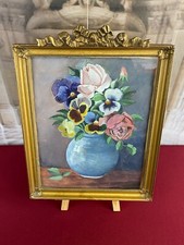 AQUARELL BLUMEN STILLLEBEN KLEINER PRUNKRAHMEN