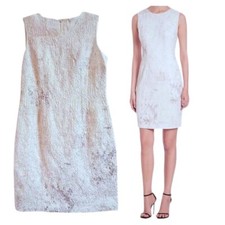 $498 Tahari Embossed Print Sheath 12 Large Textured Floral Comfort Stretch NWT