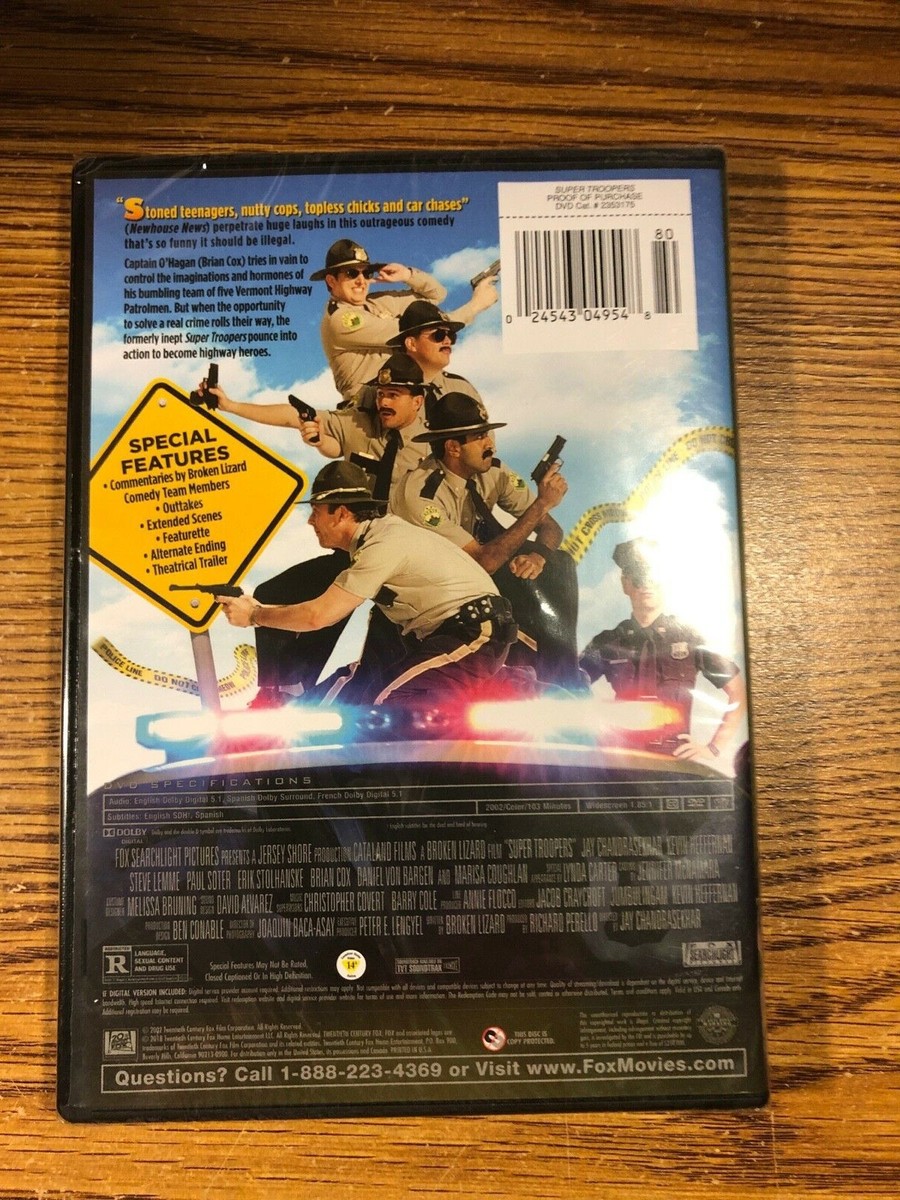 Super Troopers DVD 2002 Comedy Movie Broken Lizard Brian Cox BRAND