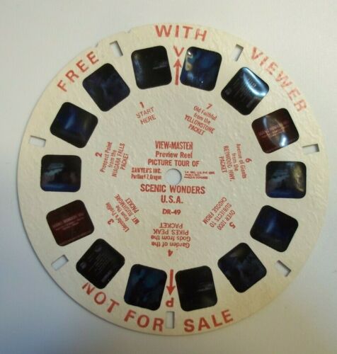 Vintage Sawyer's Inc View-Master Viewmaster PREVIEW BOBINE Tour Scenic Wonders USA - Photo 1 sur 3