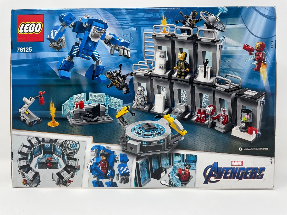 LEGO 76125 Super Heroes Marvel Avengers Iron Man Hall of Armor, Modular Lab  with 6 Marvel Universe Minifigures, Playset