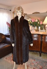 Natural Mink Fur Coat Sable Brown Fox Trim Jacket Excellent Cond. 10 - 12 M - L