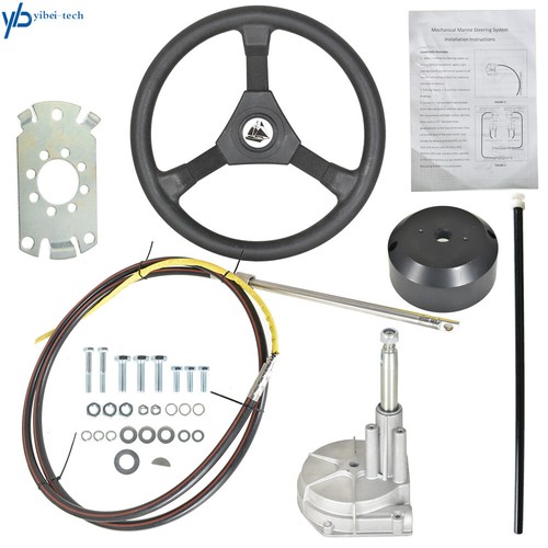 10ft Marine Engine Turbine Rotary Steering System Boat Mechanical Cable & Wheel