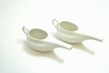 LOT OF 2 ANTIQUE PORCELAIN INVALID INFANT / BABY FEEDERS FROM CZECHOSLOVAKIA