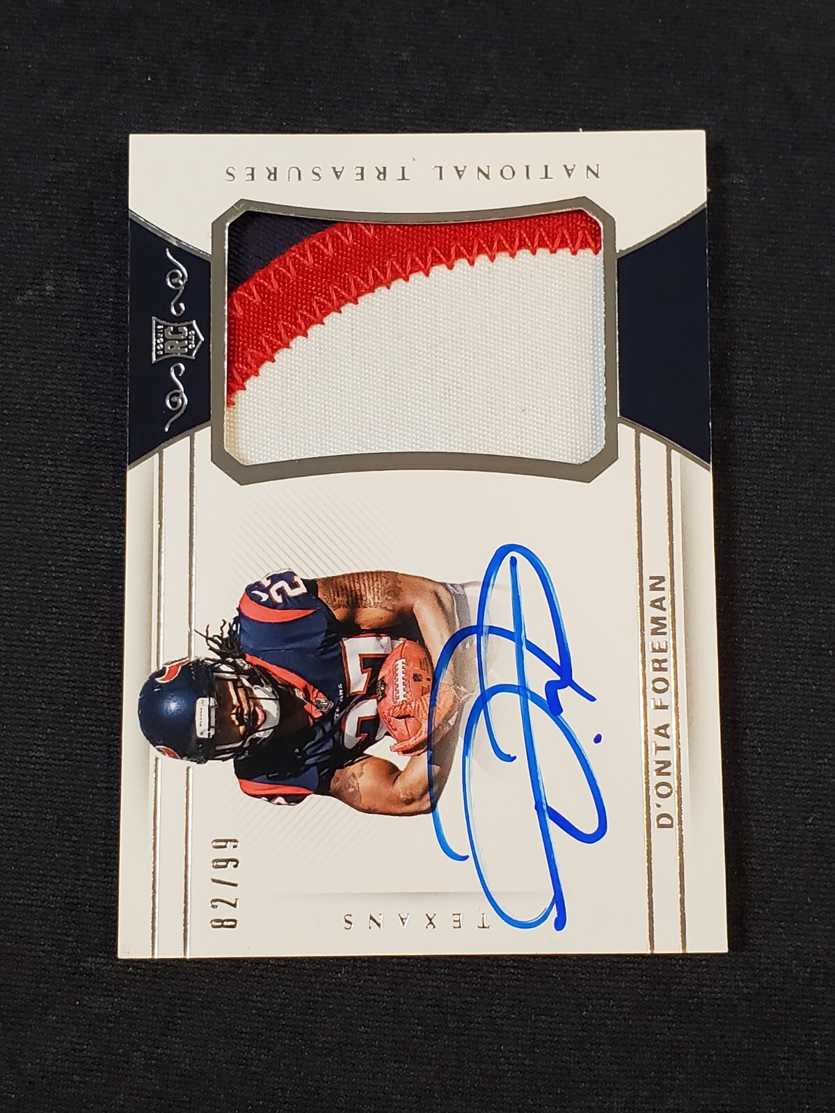 D'Onta Foreman Panini National Treasures #175 Patch Autograph