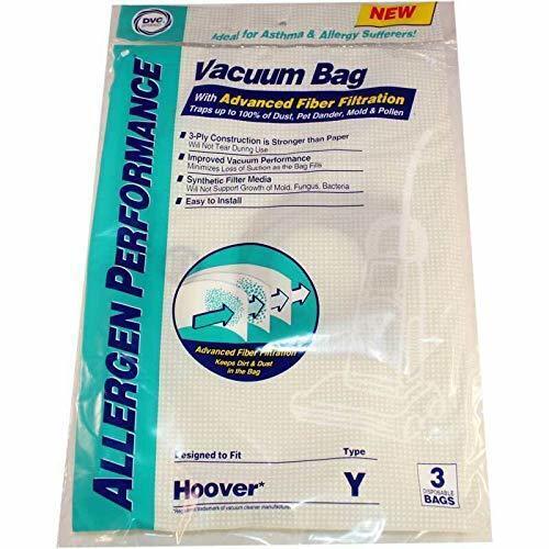 DVC Hoover Style Y Synthetic HEPA Vacuum Cleaner Bags Made in USA [ 300 Bags ]