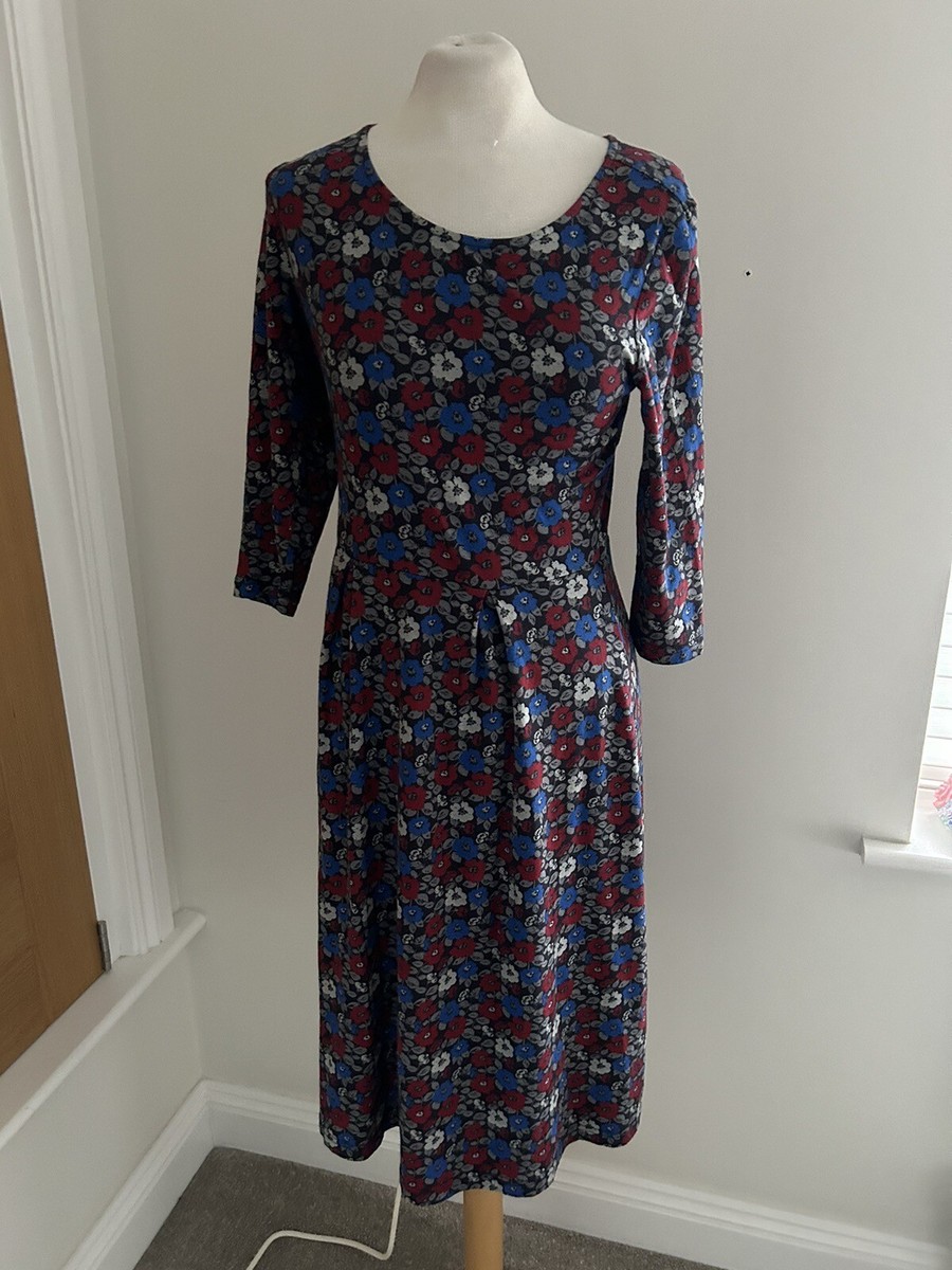 Seasalt The Mouls Dress Navy Floral Print Size Uk