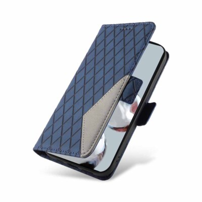 For Xiaomi 13 12T 11T 10T Lite Poco X5 X4 M4 Pro Grid Wallet Leather Case Cover