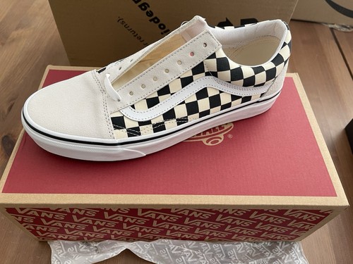 Vans Old Skool Checkerboard White Black - UK 8