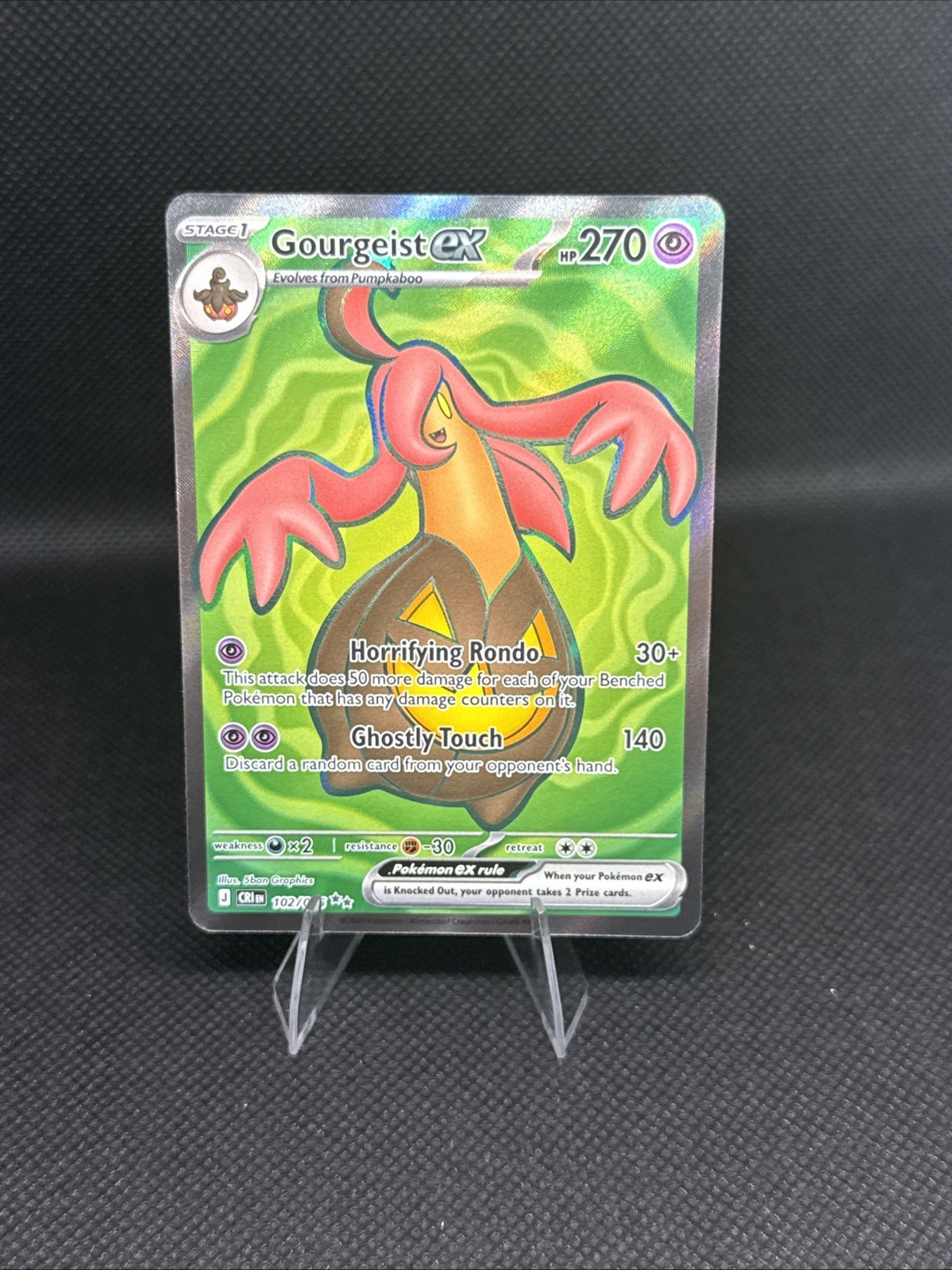 Gourgeist ex 102/086 Ultra Rare Chaos Rising Pokemon Holo NM