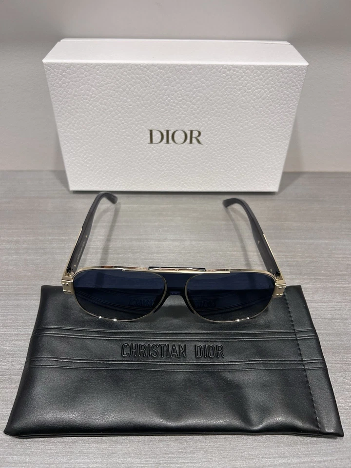 GAFAS DE SOL CHRISTIAN DIOR DIORS firma A3U BOBO DORADO con LENTE AZUL DEBERES PAGADOS Foto 2 de 4