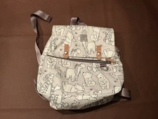 Disney Baby Winnie the Pooh Character Print Mini Backpack White Zip Lined Green