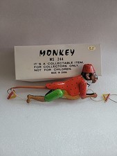 Vintage Metal King MS 244 "Climbing Monkey" Tin Litho Toy