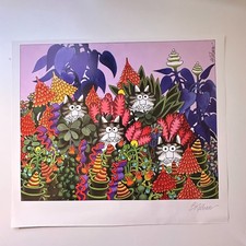Jungle Cats Jigsaw puzzle Whimsical Cat Illustration Kliban Cat Art Print 5V44-1
