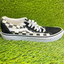 Vans Old Skool Checkerboard Womens Size 6.5 Black White Athletic Shoes Sneakers