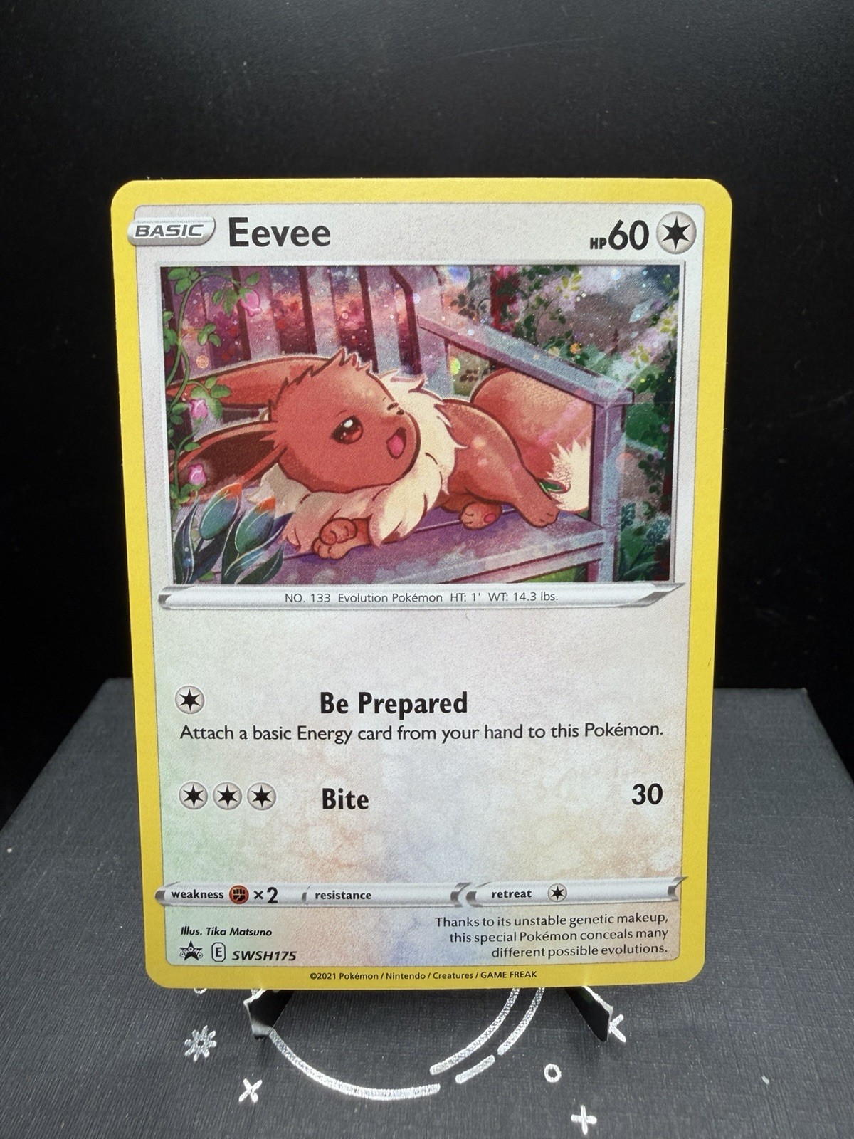 Pokemon TCG Sword & Shield Eevee SWSH175 Black Star Promo Cosmos Holo NM!