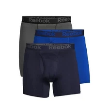 Reebok Mens 3 Pack Medium Pro Series Performance Boxer Briefs - Gray Blue