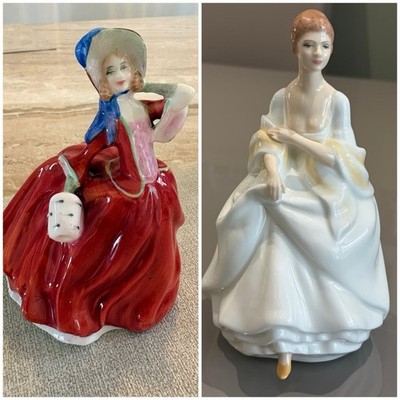 2 alte Royal Doulton 'Autumn Breezes' und 'Megan' Figuren Ornamente