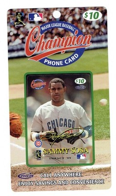 Sammy Sosa 1999 Procom Impact MLB Champion Phone Card Unused & Expired