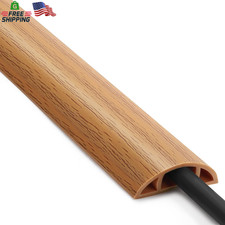 Floor Cord Cover 6Ft Yellow Oak Wood Cable Management Cord Protector Hider