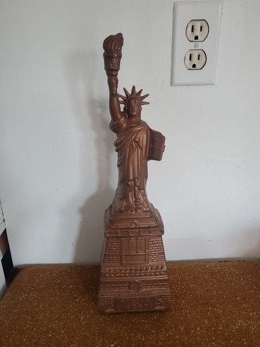 VTG Blow Mold Statue Of Liberty Bank Bronce 16 Inches