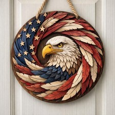 USA 250th Anniversary Wooden Sign, Patriotic Eagle Door Sign, Patriotic Door