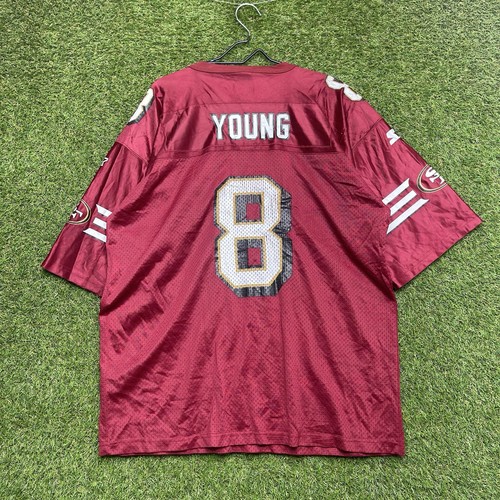 Camiseta De Colección San Francisco 49ers Para Hombres 52 XL Starter Steve Young #8 Años 90 NFL - Imagen 2 de 10