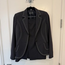 Vintage Chopin Roma Navy Blue Pin Stripe Skirt Suit Set