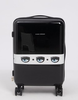 RRP€420 CHIARA FERRAGNI Spinner Suitcase Cabin Size Logomania Zip & TSA Lock