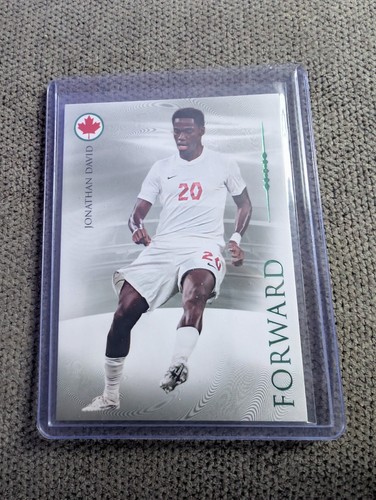 2023-24 Futera Unique World Football Forwards Jonathan David Green 02/20