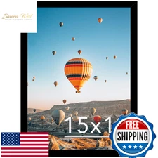 JCJMY 15x19 Black Picture Frame Wall Hanging Photo Poster Horizontal Vertical