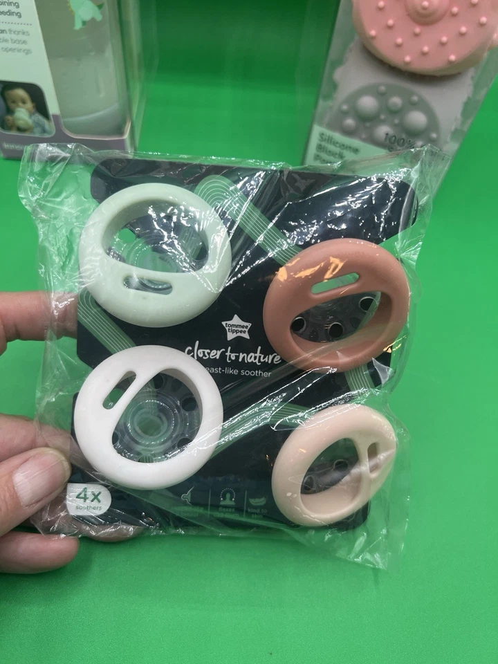 1-MAM Easy Start 9oz Bottle, 4-Tommee Tippee Pacifier, NUBY Popper & Gift Set - Image 2 of 4