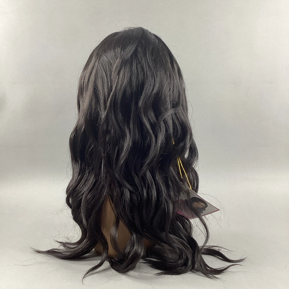 Peluca frontal de encaje mágico MLF52 #2 peluca ondulada sintética frontal de encaje marrón oscuro Foto 4 de 4