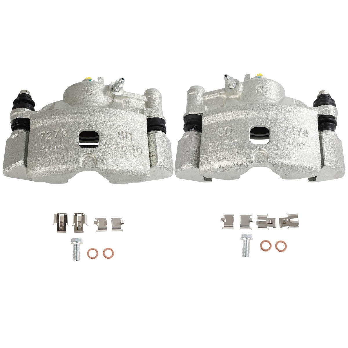 Pair Front Brake Calipers With Bracket For 1990-2000 Honda Civic