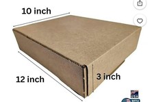50 pcs of 12x10x3" Corrugated Cardboard Shipping Boxes No Tape Needed
