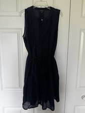 Banana Republic Navy Sleeveless Drawstring Waist Dress Size Small