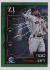 2025 Bowman Scouts Top 100 Chrome Green Refractor 70/99 Marcelo Mayer #BTP-4 3v0