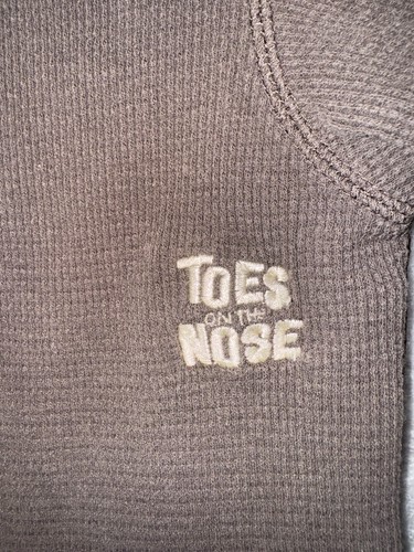 Toes On the Nose Hoodie Waffle Knit Full Zip Sherpa Lined Surf Brown Medium - Picture 17 of 22