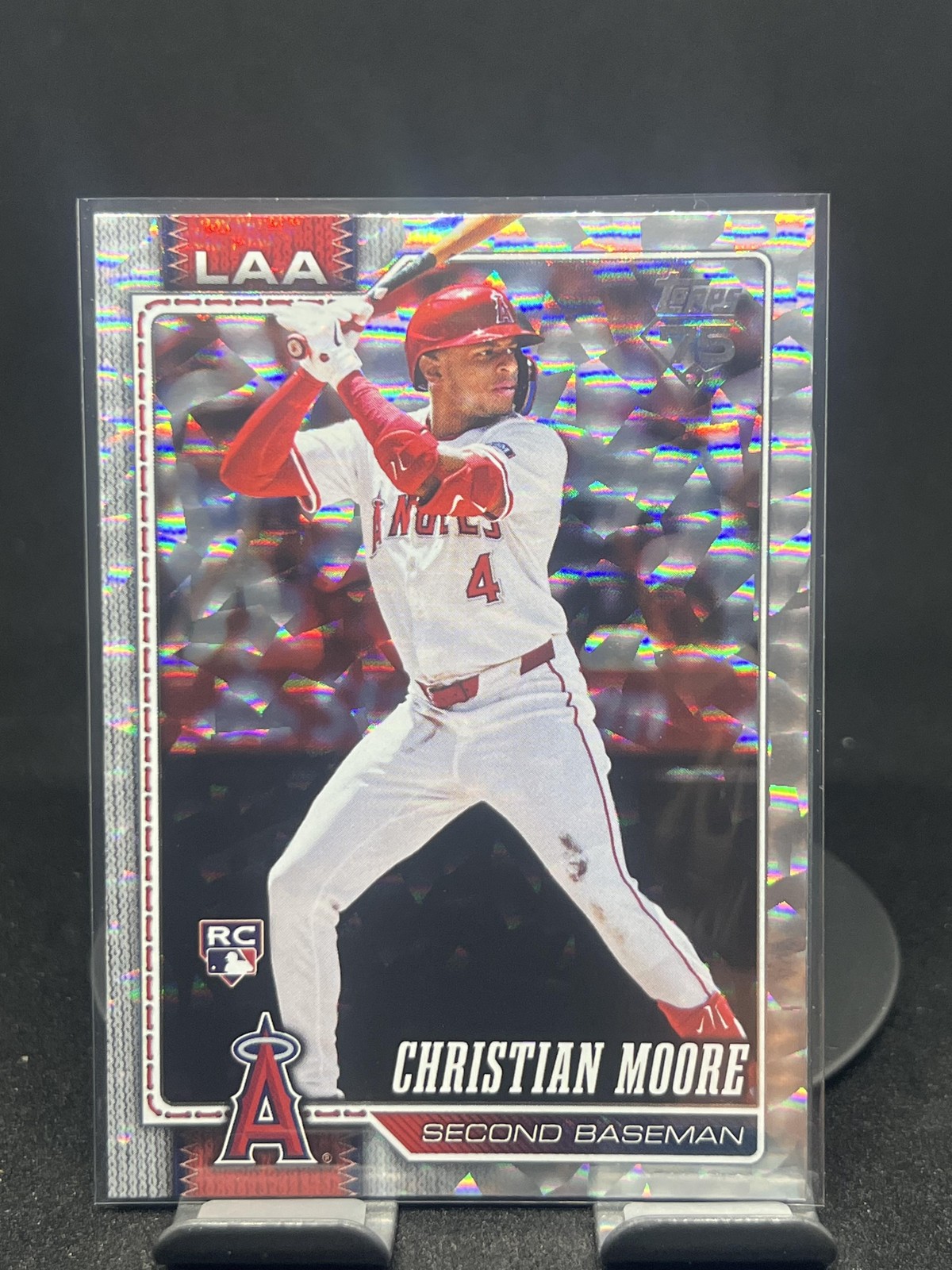 2026 Topps #147 Christian Moore Silver Crackle Foil