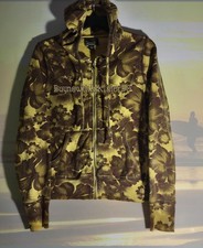 Vtg 90s Y2K Lucky Brand Coconut Coastal Surfer Hoodie Hawaiian Yellow Hibiscus M