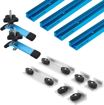 T Track Kit 24 In Double Cut Profile Hold Down Clamps Stops Woodworking Aluminum