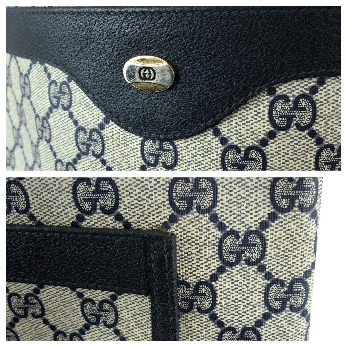 GUCCI vintage Old Gucci Web Stripe Tote Bag Unisex Navy red GG Supreme Canvas GG thumbnail 6