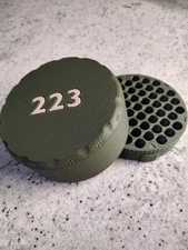 223 Ammo Box Holds 55=Cartridges. Lid Screws On. Green  3d Printed.