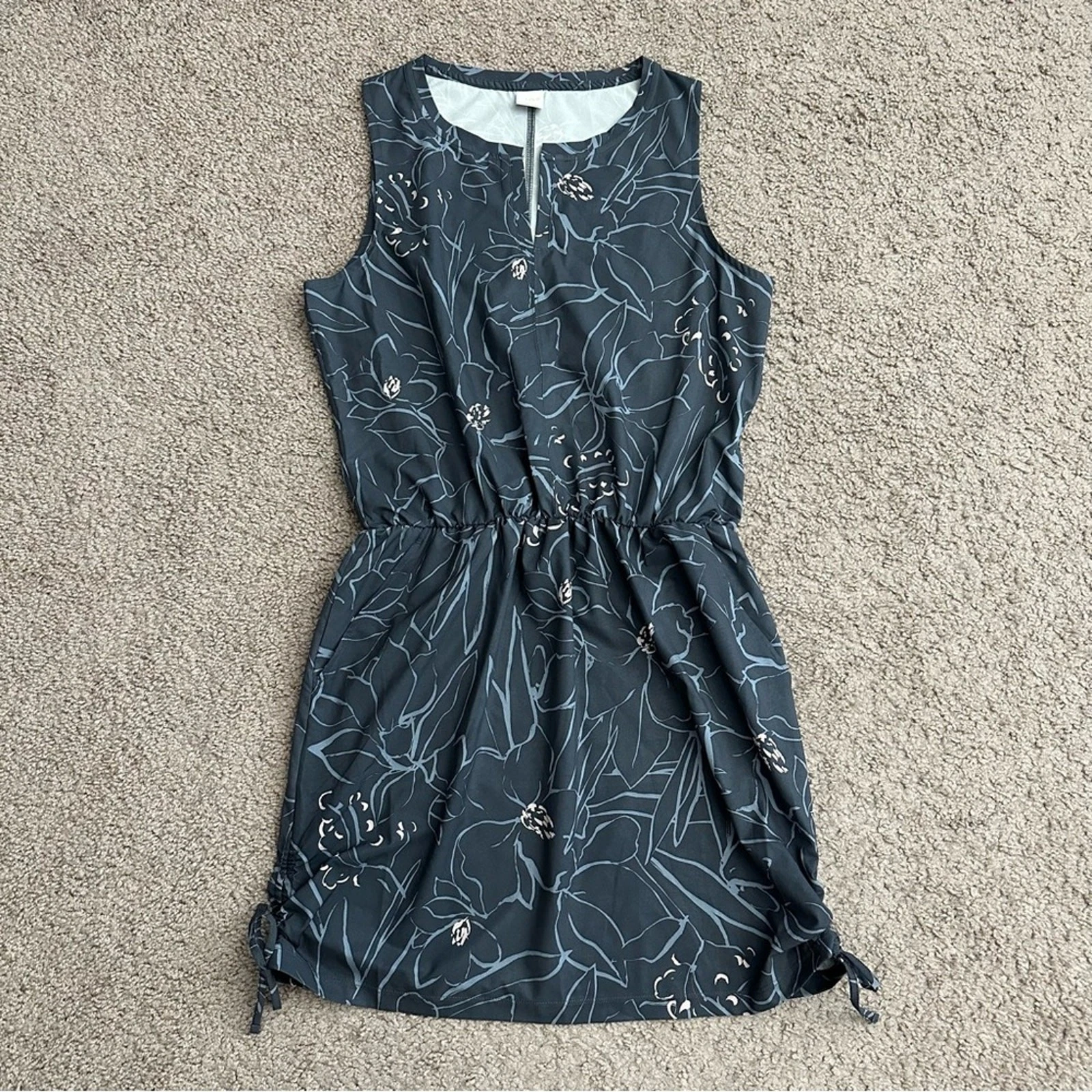lole dress floral side ruched hem summer beach pool 